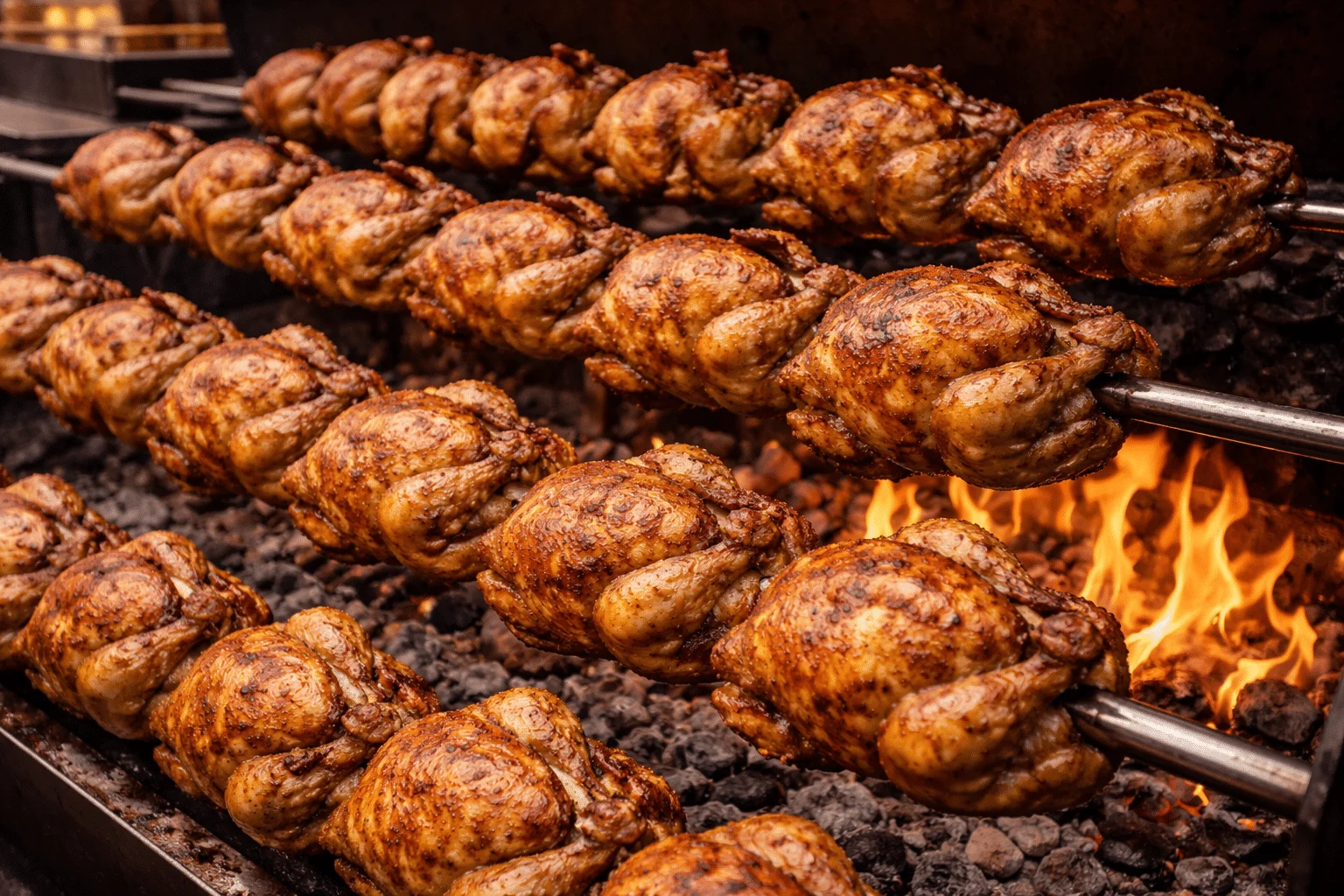 Pollo asado al carbón en horno de leña en Zugasti Asador Jatetxea